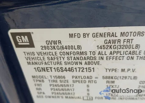 2004 Chevrolet Trailblazer Ext Lt z USA, uszkodzony, nr VIN 1GNET16S446172151